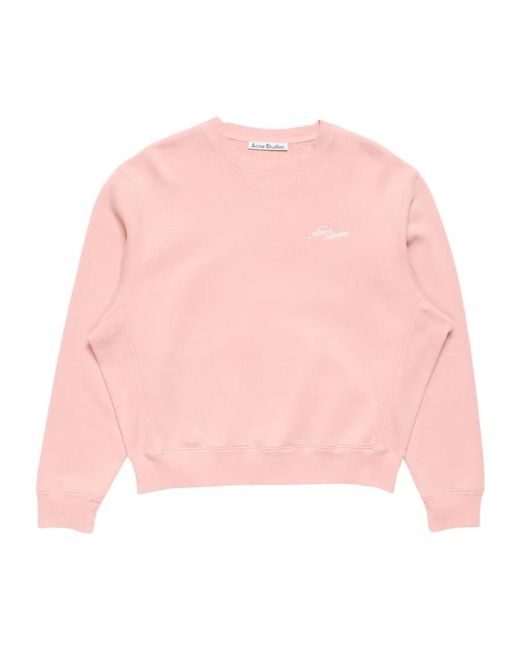 Acne Pink Fleece Sweatshirt With Logo for men