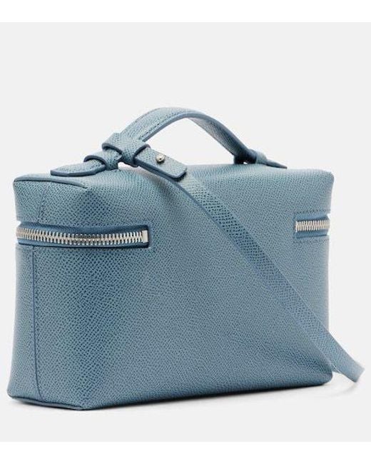 Victoria Beckham Blue Logo-Embellished Zip-Fastening Shoulder Bag