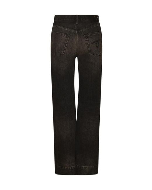 R13 Black Straight-Leg Faded Effect Jeans