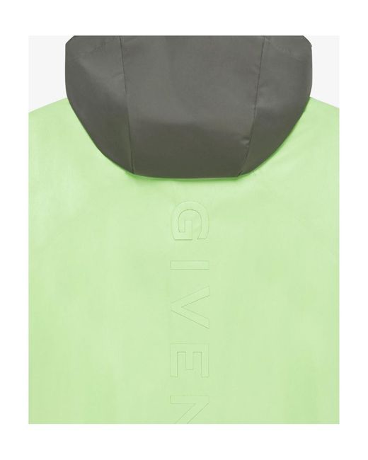 Givenchy Green Leather Windbreaker Jacket for men