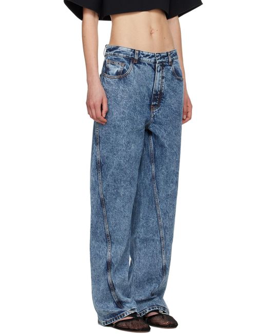 Alaïa Blue Alaïa Twisted Straight Cut Jeans