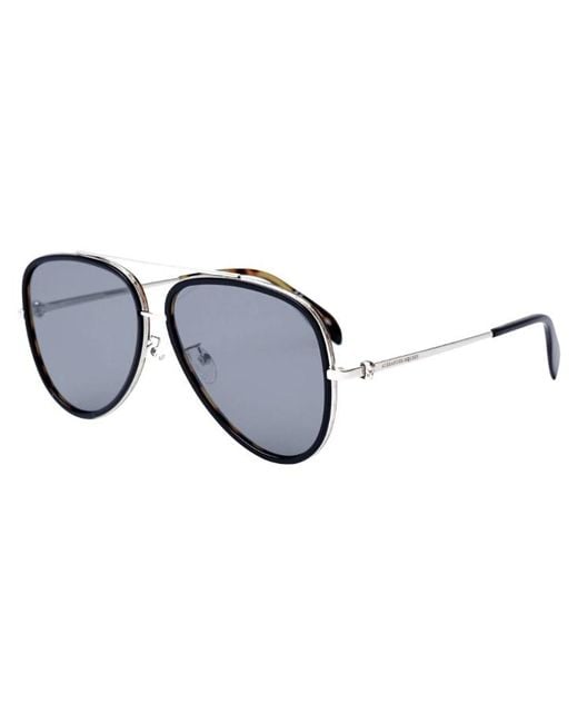 McQueen White Logo Details Sunglasses for men