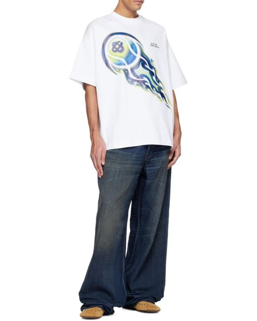 Casablanca Blue Tshirt Bright Interlock for men