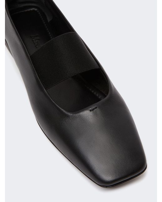 Max Mara Black Square-Toed Ballet Shoes