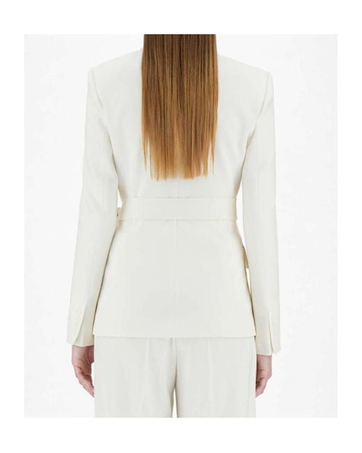 Max Mara White Lapel Design Suit Jacket