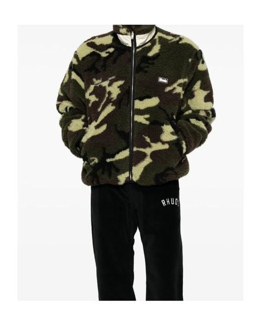 Rhude Multicolor Camouflage-Print Logo-Embroidered Jacket for men