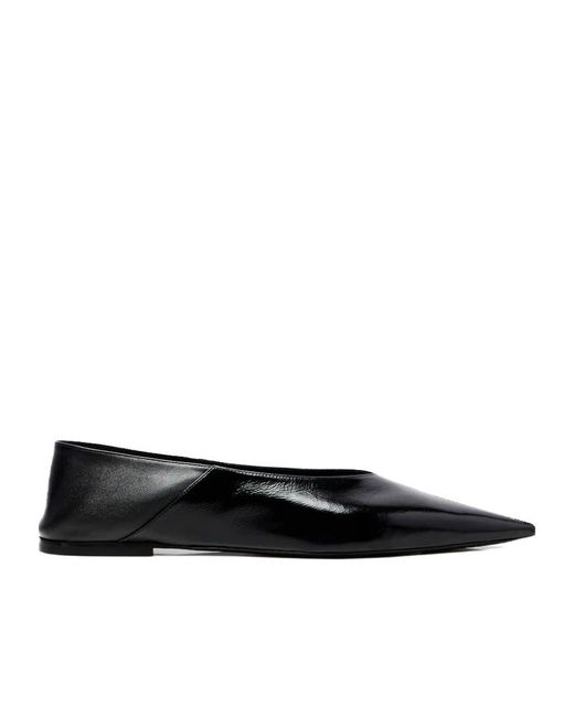 Saint Laurent Black Nour Pointed-Toe Leather Mules