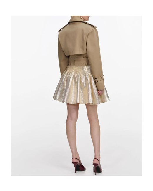 Self-Portrait Natural Metallic Mini Skirt