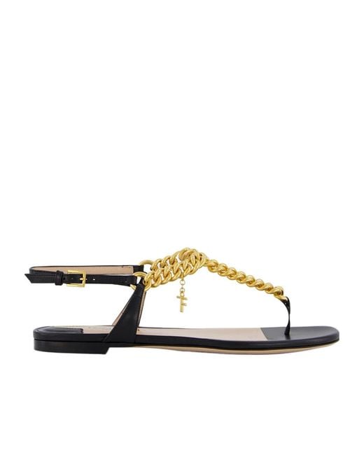 Tom Ford Multicolor Logo Plaque Chainlink-Strap Sandals