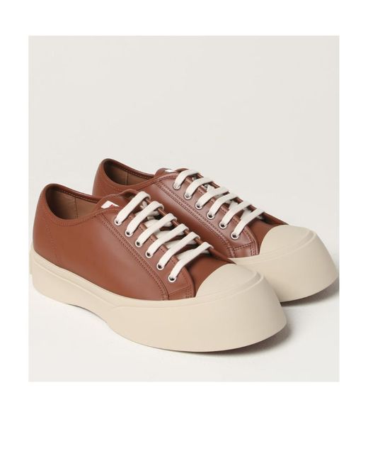 Marni Brown Tie Low-Top Sneakers