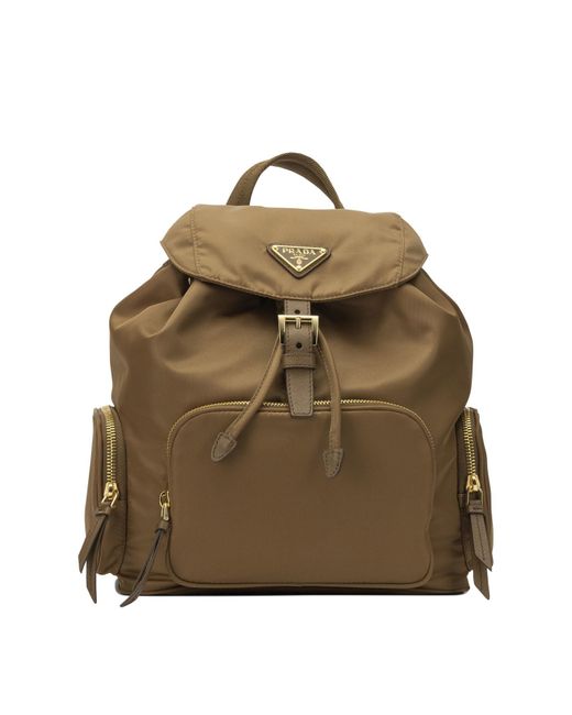 Prada Brown Buckle Zip-Fastening Backpack