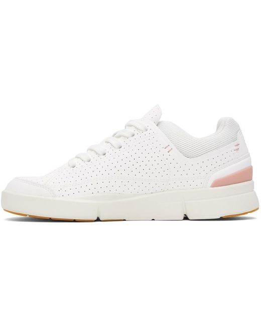 On Shoes White Logo-Print Perforated Low-Top Sneakers