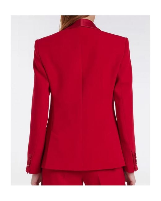Max Mara Red Long Sleeve Blazer
