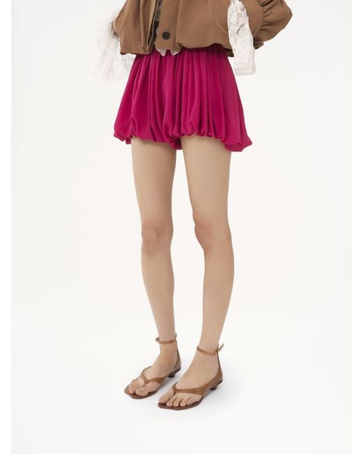 Chloé Red Silk Shorts