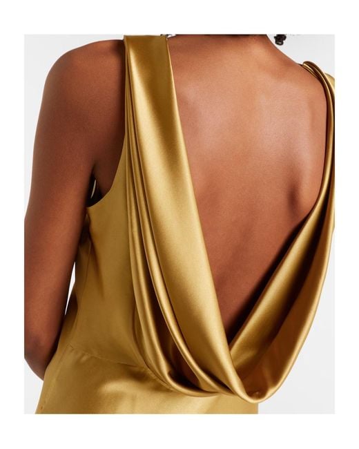 Nina Ricci Metallic Open-Back Gown