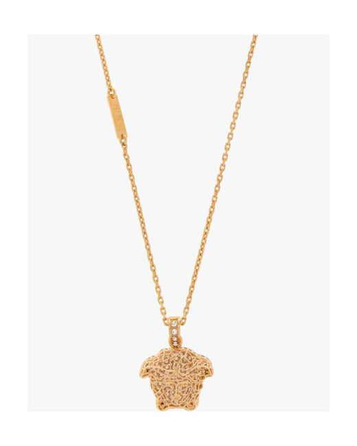 Versace White Medusa Pendant Necklace for men