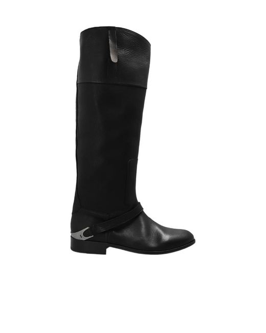Golden Goose Deluxe Brand Black Charlie Logo-Engraved Boots