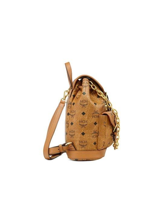 MCM Natural Aren Drawstring Mini Backpack