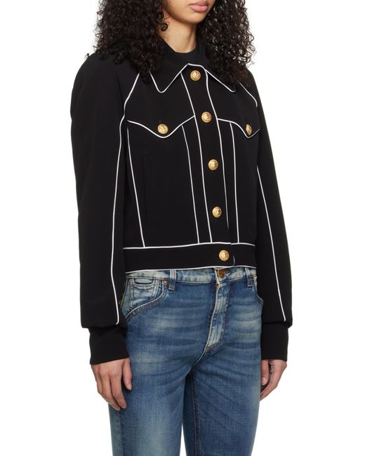 Balmain Black Western Crepe Jacket