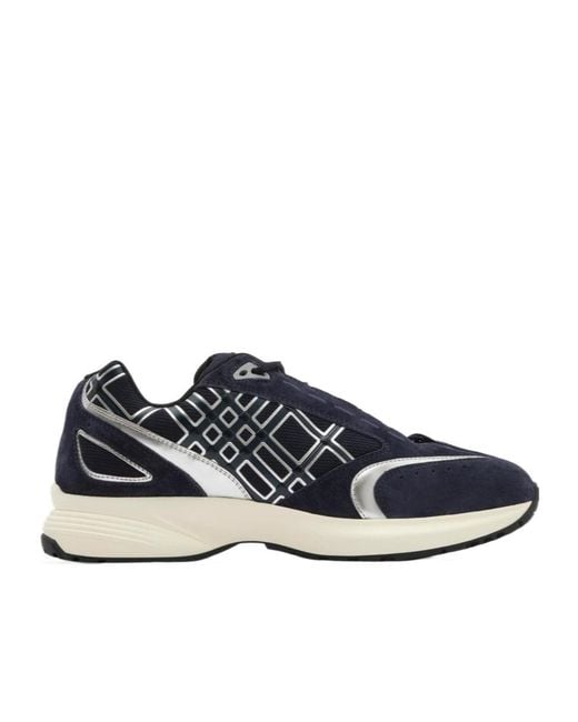 Burberry Blue Suede Nylon Eclipse Sneakers for men