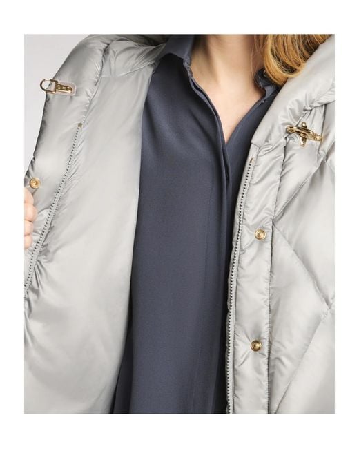 Fay Gray Argyle Quilted Hooded Jacket