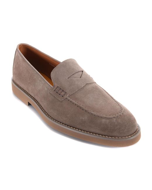 Doucal's Brown Earth Loafers for men