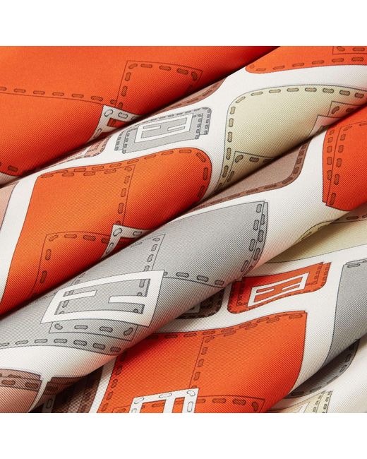 Fendi White Baguette Graphic Printed Scarf