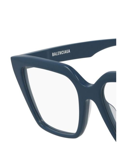 Balenciaga Blue Eyewear Square Frame Glasses