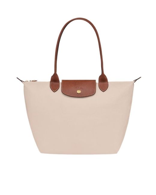 Longchamp White Le Pliage Original Medium Tote Bag