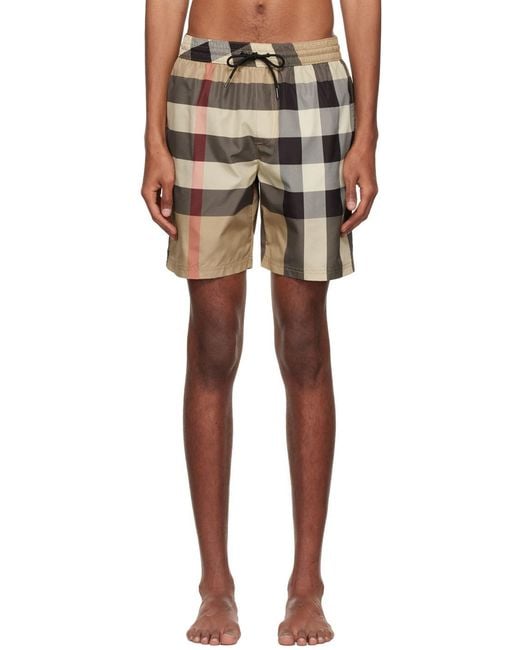Burberry Multicolor Checked Drawcord Swim Shorts for men