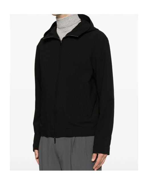 Emporio Armani Blue Blouson Jacket Seersucker With Down And Feather Padding for men