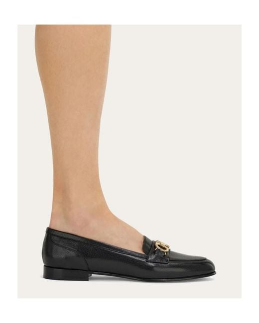 Ferragamo Black Gancini Loafers