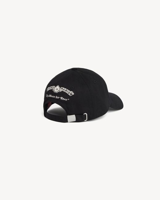 KENZO Black Logo Embroidered Baseball Cap for men