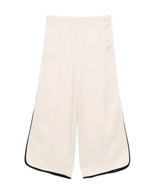 Forte_forte White Contrast-Trim Trousers