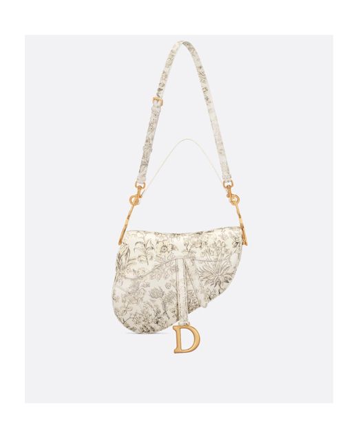 Dior White Saddle Bag With Strap