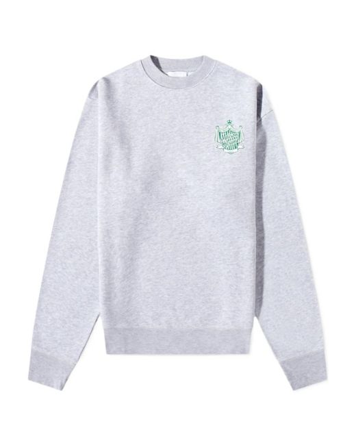 Maison Kitsuné Blue Logo-Print Long-Sleeved Cotton Sweatshirt for men