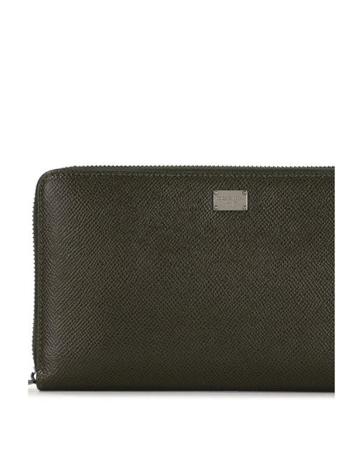 Dolce & Gabbana Green Logo Details Wallet