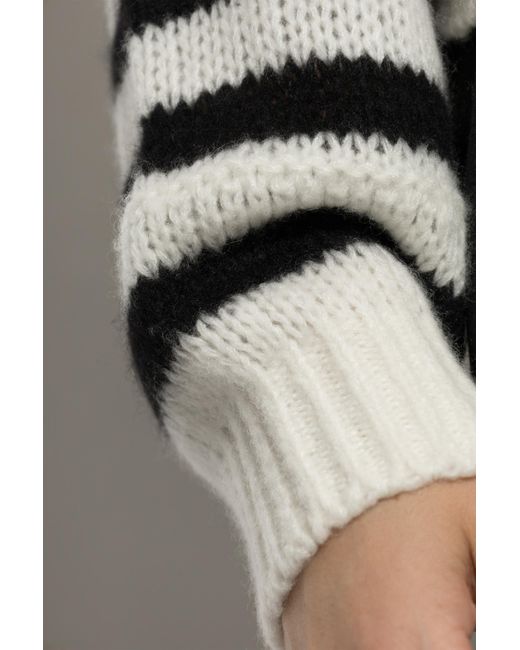 Lisa Yang Black Reni Striped Knitted Sweater