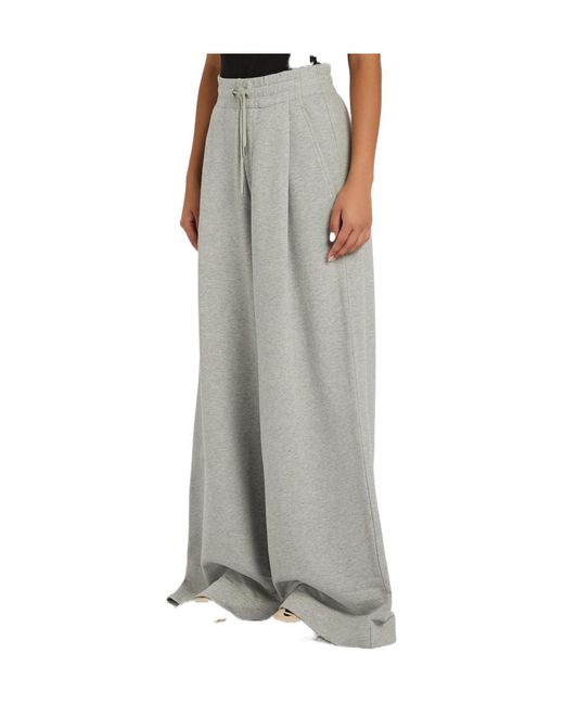 Dries Van Noten Gray Hadium Pleated Wide-Leg Cotton Sweatpants