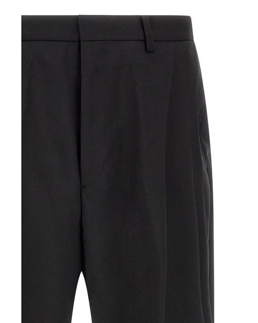Kiko Kostadinov Black Vaals Pleated Wide-Leg Pants for men