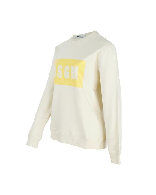 MSGM Yellow Logo Details Hoodie