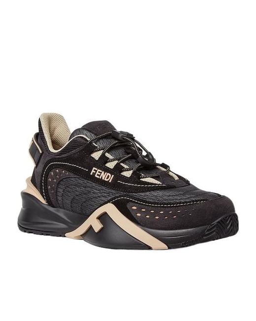 Fendi Black Flow Mesh Low-Top Sneakers