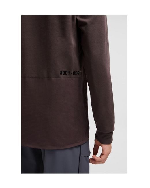 Moncler Brown Grenoble Logo Detailed Long-Sleeved T-Shirt for men