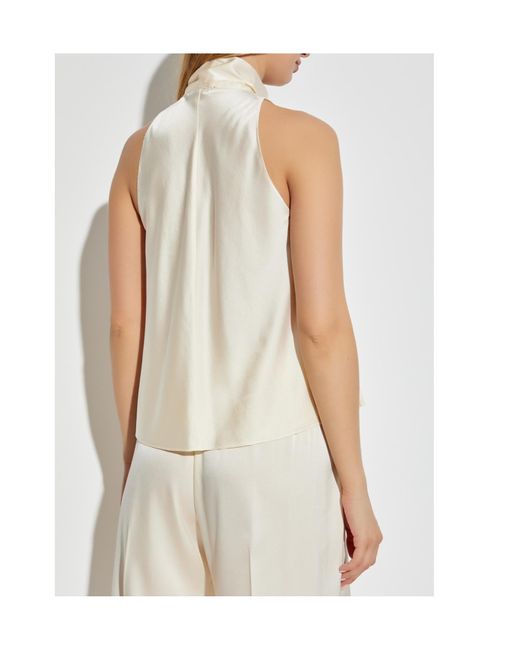 Forte_forte White Tie-Neck Sleeveless Top