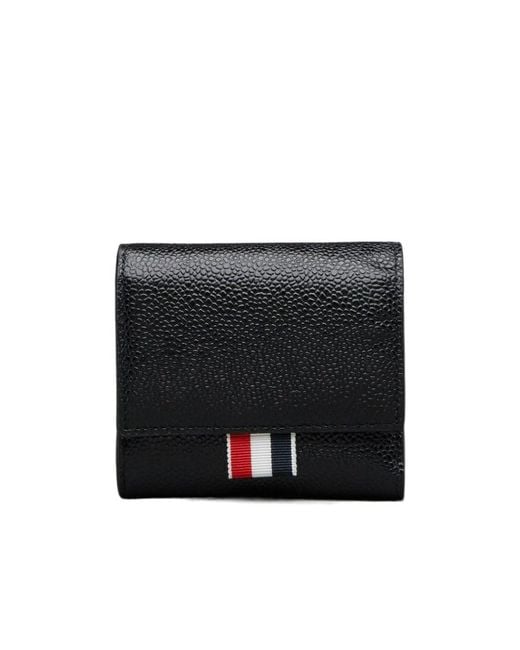 Thom Browne Black Rwb Stripe Folded Wallet for men