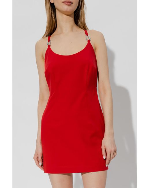Heron Preston Red Crossover Strap Dress