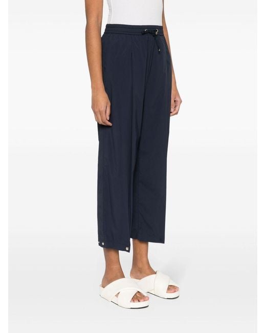 Herno Blue Lightweight Drawstring Cropped Trousers