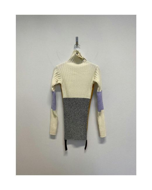 Moncler White Color-Matching Hole-Digging Pullover