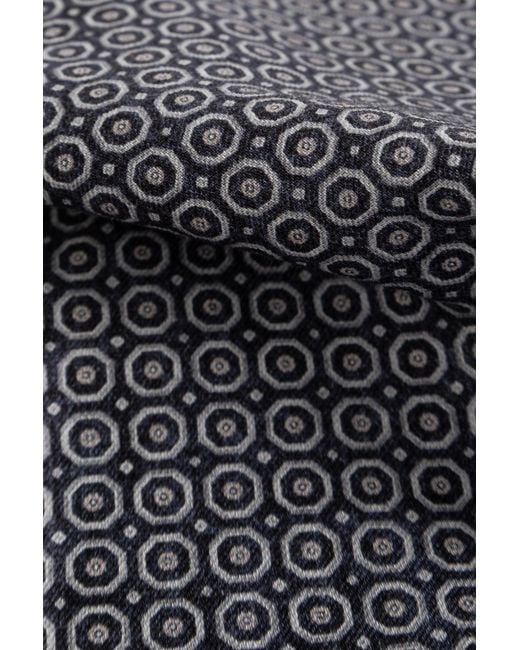 Eleventy Gray Geometric-Print Pocket Square for men