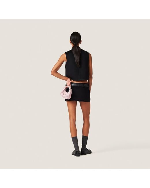 Miu Miu Black Logo-Detailed Mini Skirt